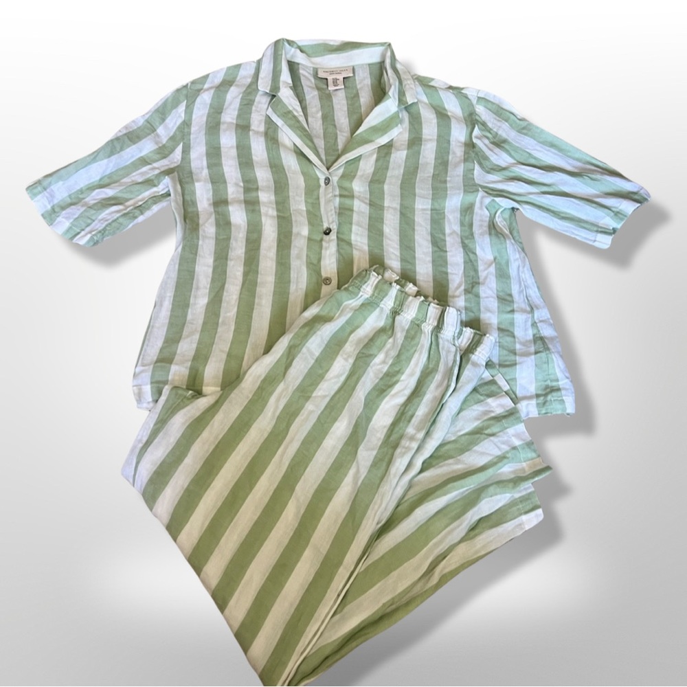 Sincerely Jules Women's PJ Set | Green & White | Size M